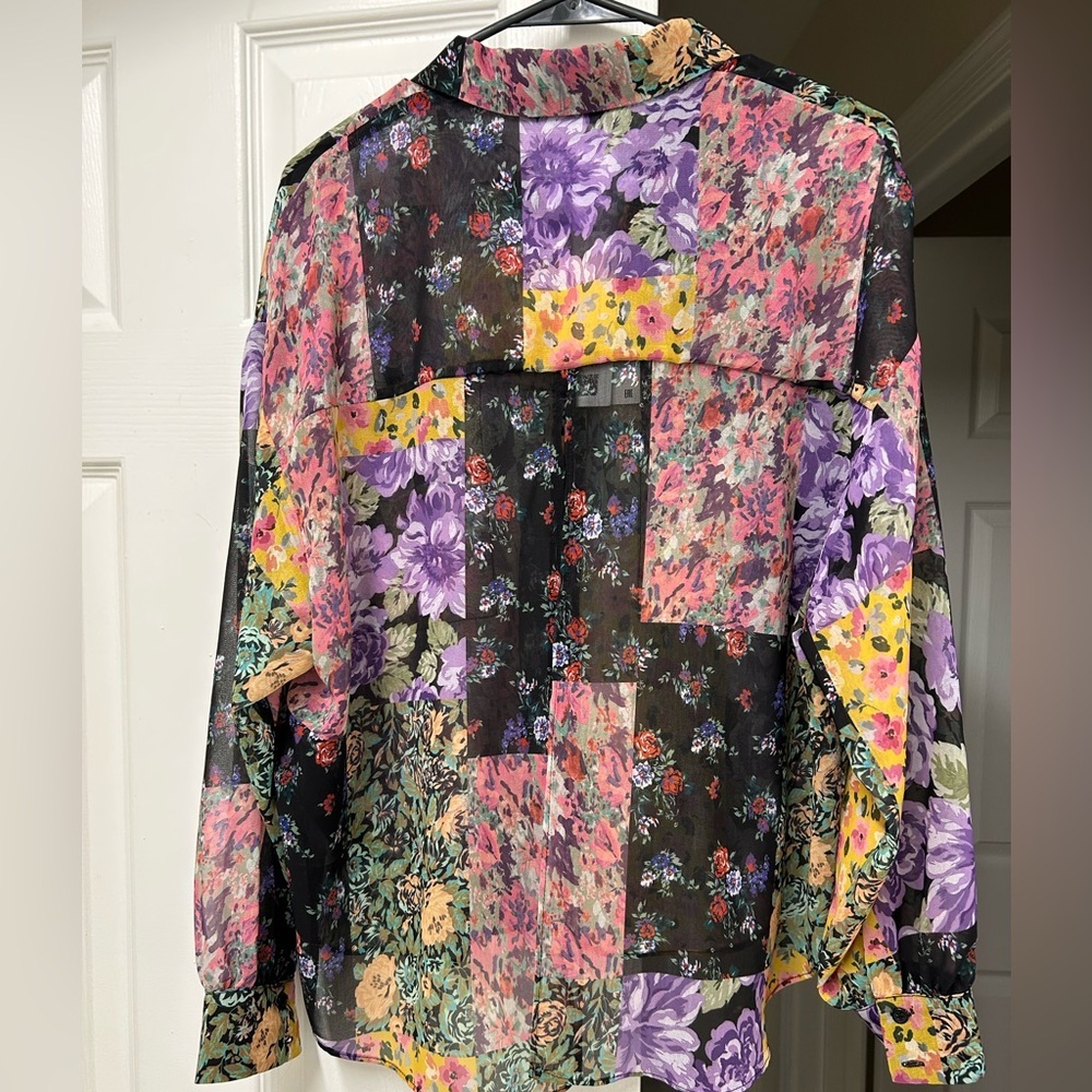 NWT Zara The Amelie Patchwork Floral Shirt | Whimsigoth Blouse | M - Picture 9 of 12